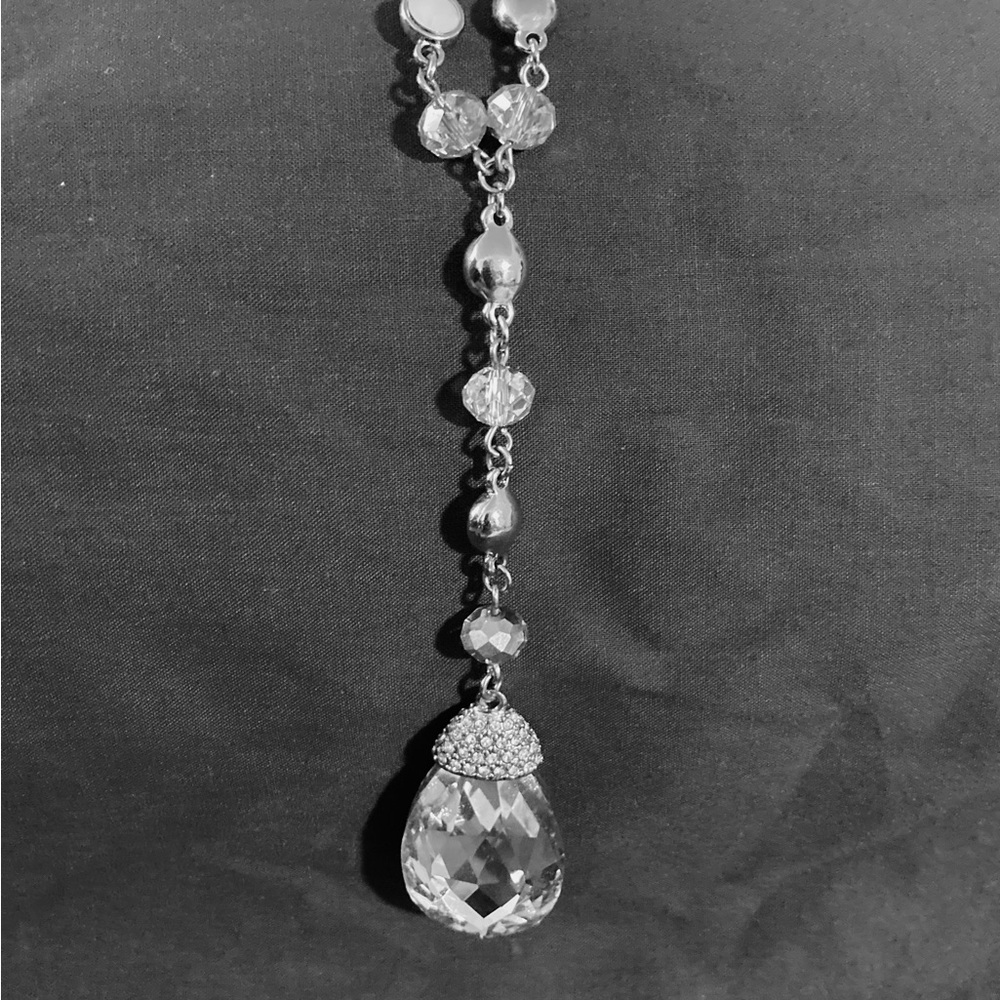 Perfect Statement Necklace 32” Long & 1” Extender Huge “Diamond”